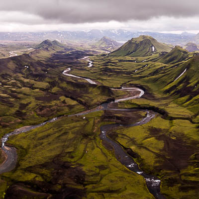 Luftaufnahme bei Suðurland